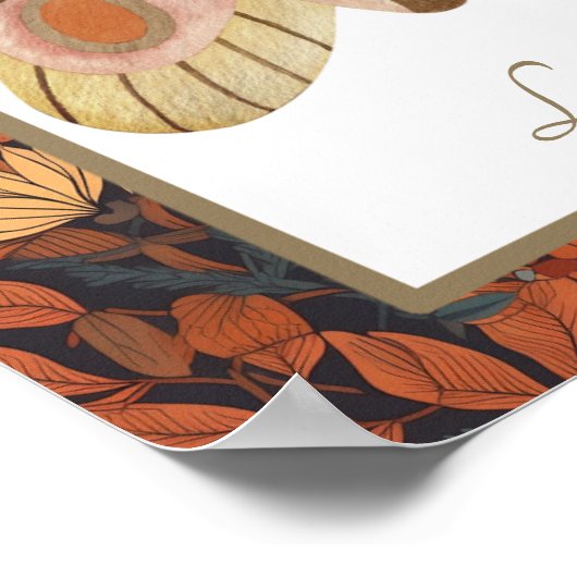 Woodland Moth Aardse Bloemen Wall Art Poster (Hoek)