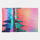Woodland mountain aurora dieren theedoek (Horizontaal)