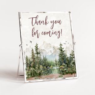 Woodland Mountain Baby shower Bedankt voor uw koms Poster