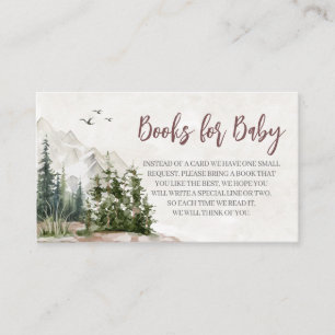 Woodland Mountain Baby shower Boeken voor Baby Informatiekaartje