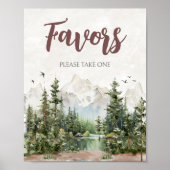 Woodland Mountain Baby shower Favorieten Poster (Voorkant)