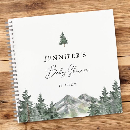 Woodland Mountain Baby shower Guestbook Notitieboek