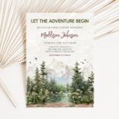 Woodland Mountain Baby shower Kaart