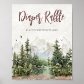 Woodland Mountain Baby shower Luier Raffle Poster (Voorkant)