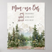 Woodland Mountain Baby shower Moeder Osa Bar Poster (Voorkant)