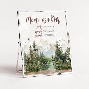 Woodland Mountain Baby shower Moeder Osa Bar Poster
