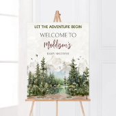 Woodland Mountain Baby shower Welkom Poster