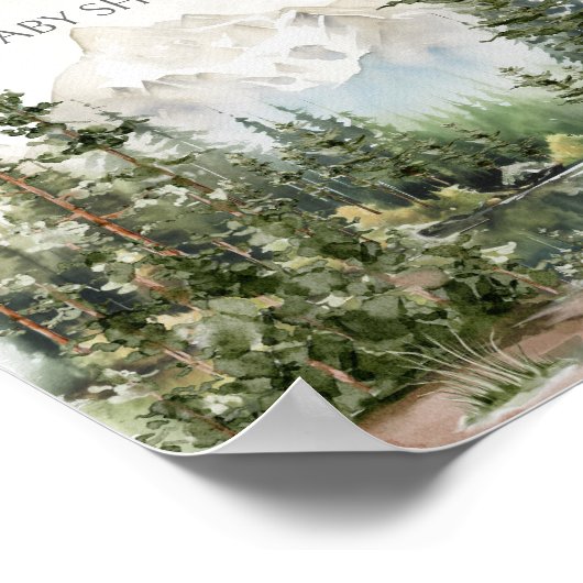 Woodland Mountain Baby shower Welkom Poster (Hoek)