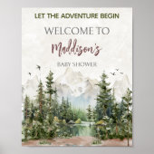 Woodland Mountain Baby shower Welkom Poster (Voorkant)