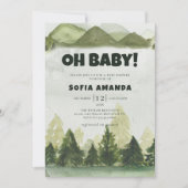 Woodland Mountain Forest Baby shower Kaart (Voorkant)