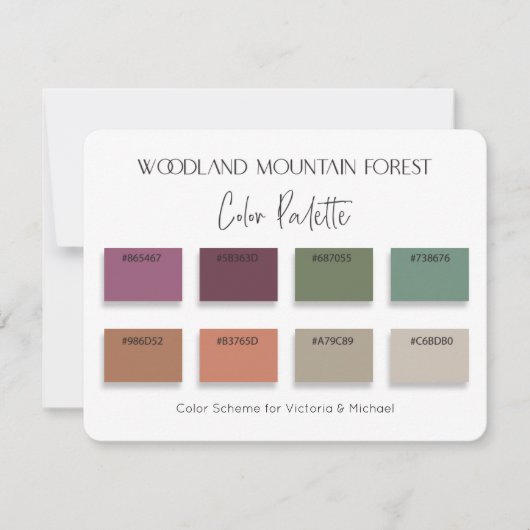 Woodland Mountain Forest Color Palette Kaart (Voorkant)