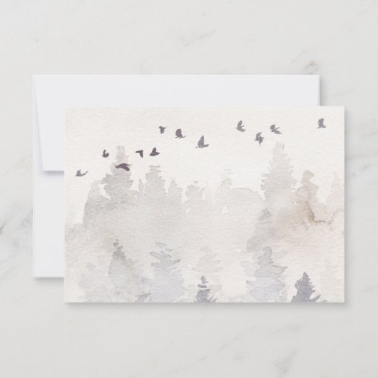 Woodland Mountain Forest Deer Save the Date (Achterkant)