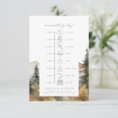 Woodland Mountain Trouwtijdlijn met pictogrammen Informatiekaartje (Staand voorkant)