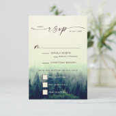 Woodland Mountain Wedding RSVP Kaartje (Staand voorkant)