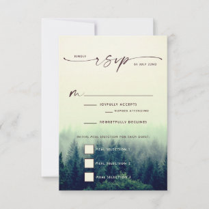 Woodland Mountain Wedding RSVP Kaartje