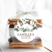 Woodland Mountains Boy Baby shower Ronde Sticker