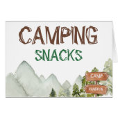 Woodland Mountains Camping Snack Verjaardagsbord (Voorkant Horizontaal)