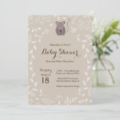 Woodland Mouse Baby shower Invitation Kaart (Staand voorkant)