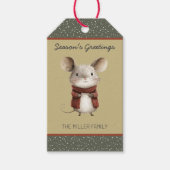 Woodland Mouse Christmas Gift Label Cadeaulabel (Voorkant)