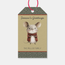 Woodland Mouse Christmas Gift Label Cadeaulabel