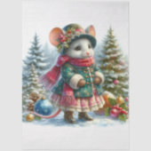 Woodland Mouse in Winter Wonderland Decoupage Tissuepapier (Voorkant)