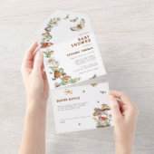 Woodland Mushroom All-in-One Baby shower Invitatio All In One Uitnodiging (Afscheurbaar)