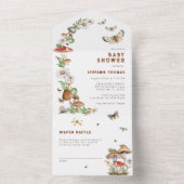Woodland Mushroom All-in-One Baby shower Invitatio All In One Uitnodiging (Binnen)