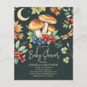 Woodland Mushroom Baby shower Budget Uitnodiging (Voorkant)