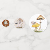 Woodland Mushroom Baby shower Confetti met Insect (Achterkanten)