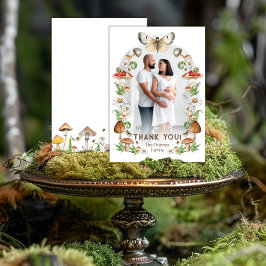 Woodland Mushroom Baby shower Foto Dank u kaart