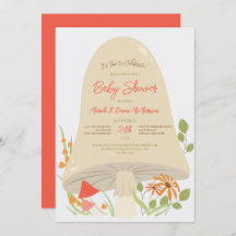 Woodland Mushroom Baby Shower Invitations