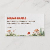 Woodland Mushroom Baby shower Luier Raffle Informatiekaartje (Voorkant)