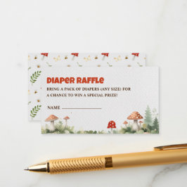 Woodland Mushroom Baby shower Luier Raffle Informatiekaartje