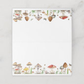 Woodland Mushroom Baby shower Place Card met Inse Plaatskaartje (Buitenkant ongevouwen)