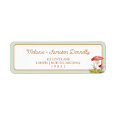Woodland Mushroom Baby shower retouradres Etiket (Voorkant)