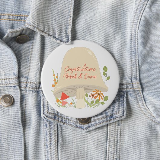 Woodland Mushroom Baby Shower  Ronde Button 4,0 Cm (In situ)