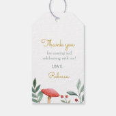 Woodland Mushroom Birthday Gift Labels Cadeaulabel (Achterkant)
