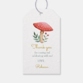Woodland Mushroom Birthday Gift Labels Cadeaulabel (Achterkant)