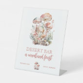 Woodland Mushroom Blush Pink Birthday Custom Sign Reclamebord Met Voetstuk (Voorkant)