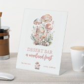 Woodland Mushroom Blush Pink Birthday Custom Sign Reclamebord Met Voetstuk (Insitu)