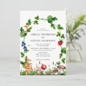 Woodland Mushroom | Bosbruiloft Kaart (Staand voorkant)