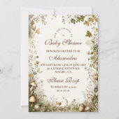 Woodland Mushroom Forest Baby shower Kaart (Voorkant)