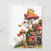 Woodland Mushroom House Baby shower Kaart (Achterkant)