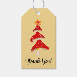 Woodland Mushroom Leaf Herfst Baby shower Dank u Cadeaulabel