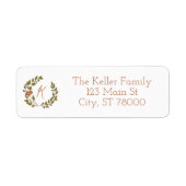 Woodland Mushroom Monogram Return Address Etiket (Voorkant)