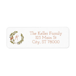 Woodland Mushroom Monogram Return Address Etiket