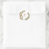 Woodland Mushroom Monogram Ronde Sticker (Tas)