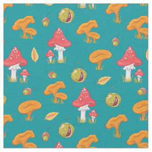 Woodland Mushroom Pattern Stof