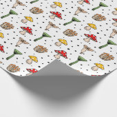 Woodland Mushroom Pattern Wrapping Paper Cadeaupapier (Hoek)