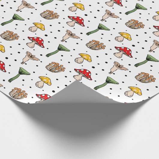 Woodland Mushroom Pattern Wrapping Paper Cadeaupapier (Hoek)